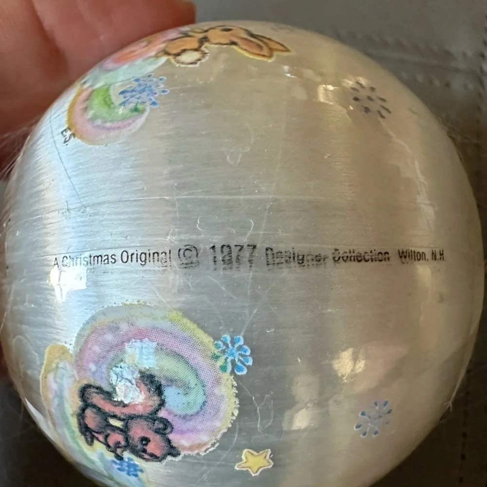 2 Wilton Angels Satin Ball Christmas Ornaments 1977 Vintage